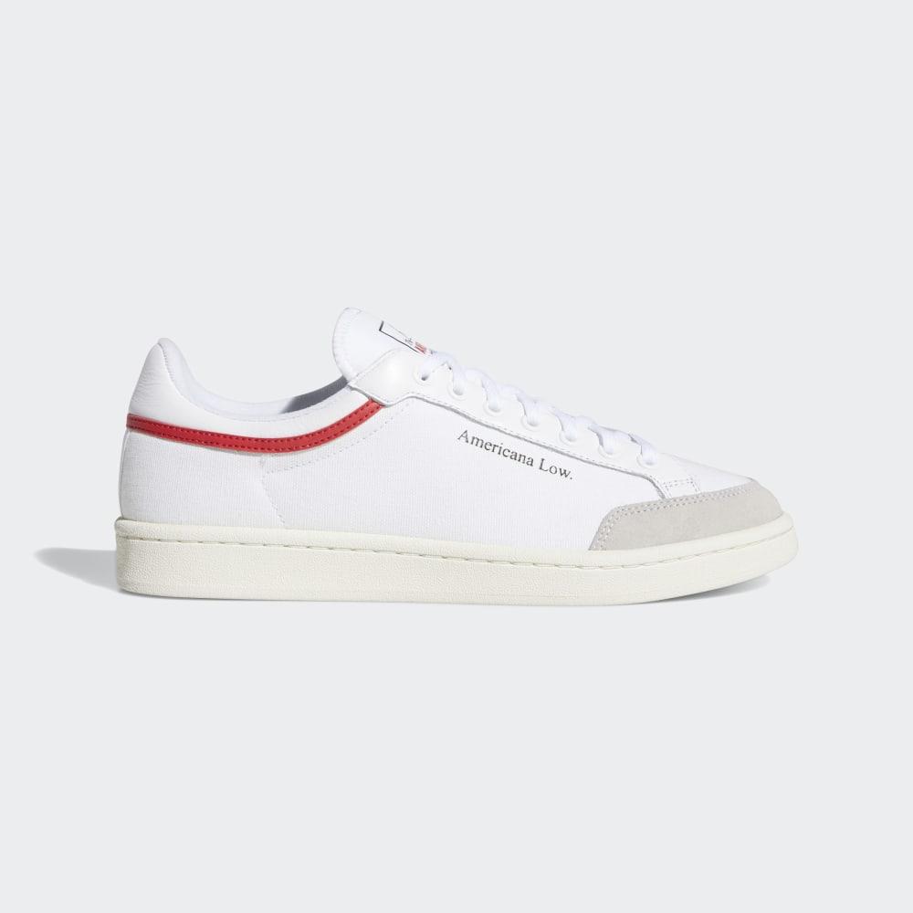 Adidas Men's Americana Low Originals Shoes White/Red Ireland EF6385